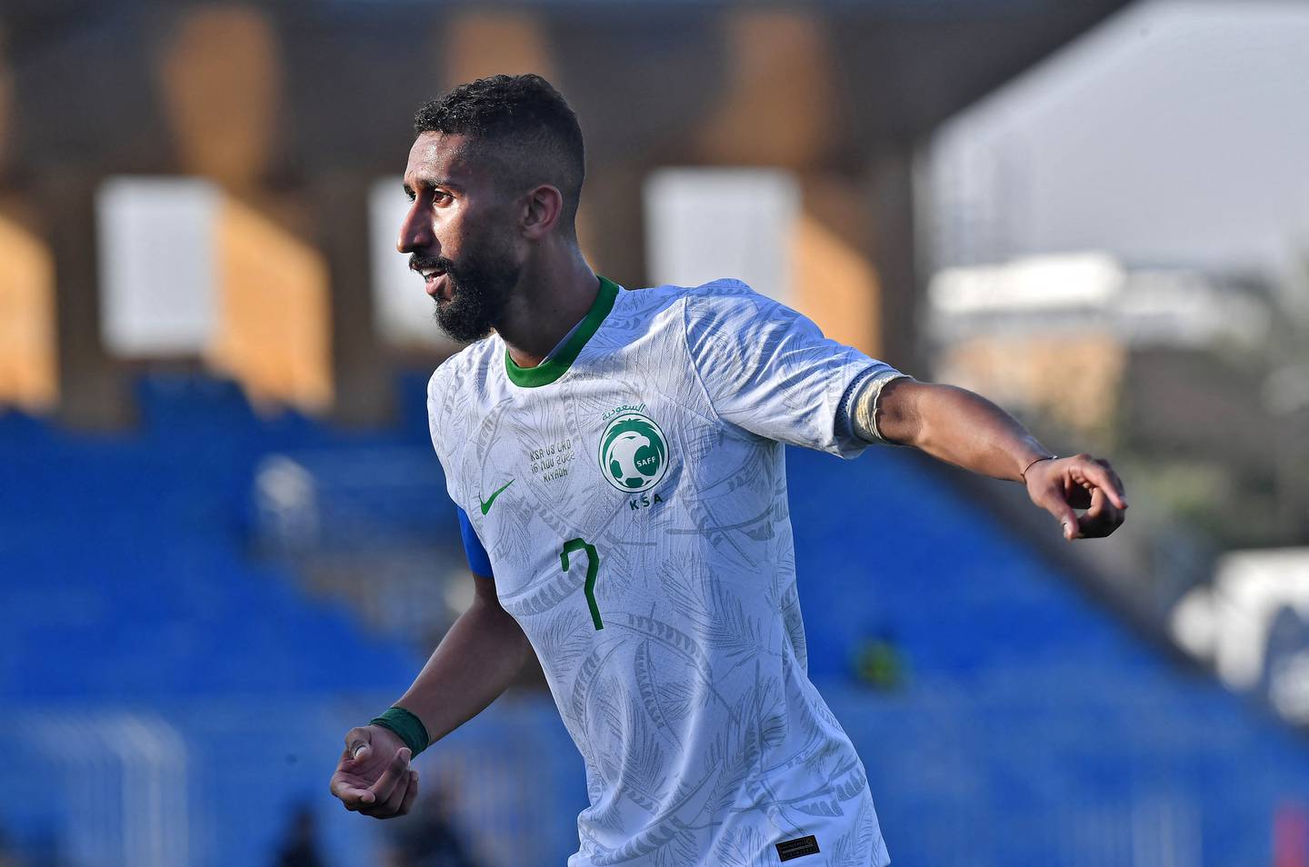 Saudi Arabia midfielder Salman Al Faraj during a friendly against Croatia, in Riyadh, on November 16, 2022. AFP