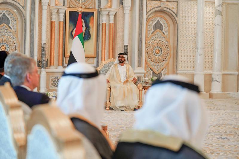 ABU DHABI, 2nd September, 2019 (WAM) -- Two new UAE Ambassadors to brotherly and friendly countries were sworn in on Monday before His Highness Sheikh Mohammed bin Rashid Al Maktoum, Vice President, Prime Minister and Ruler of Dubai, at Qasr Al Watan (Al Watan Palace) in Abu Dhabi. Wam