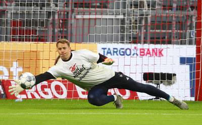 Bayern Munich' goalkeeper Manuel Neuer warms up. EPA