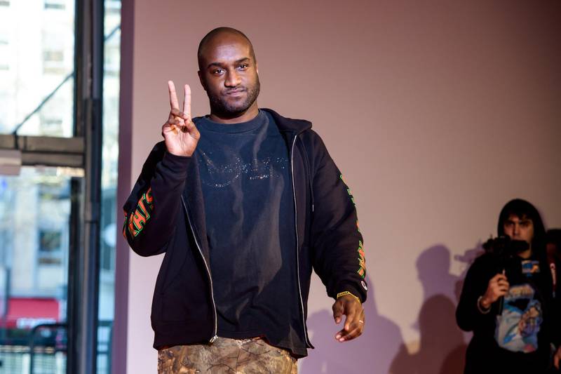 epa06630142 (FILE) - US designer Virgil Abloh appears on the runway after the presentation of his Off-White Fall/Winter 2018/19 Men's collection during the Paris Fashion Week, in Paris, France, 17 January 2018 (reissued 26 March 2018). French label Louis Vuitton on 26 March 2018 announced it had named Virgil Abloh as its first black artistic director.  EPA/CHRISTOPHE PETIT TESSON *** Local Caption *** 54017480