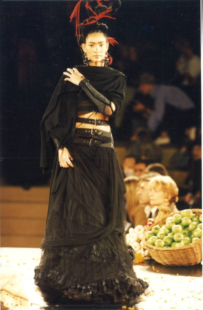 From ready-to-wear women's spring/summer 1998, Hommage Frida Kahlo by Patrice Stable, model Julia Schînberg (1998). Photo: Jean Paul Gaultier