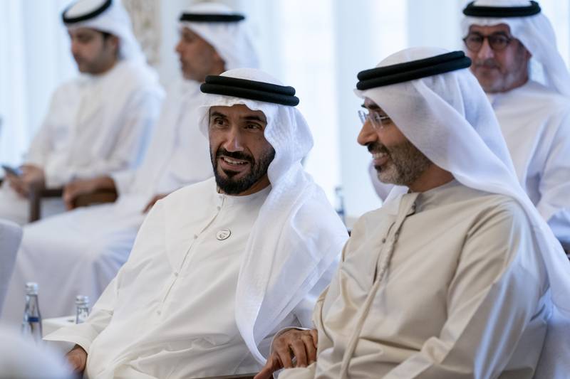 Sheikh Diab bin Zayed and Sheikh Nahyan bin Zayed, Chairman of the Board of Trustees of the Zayed bin Sultan Al Nahyan Charitable and Humanitarian Foundation.