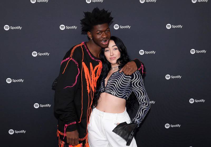 Lil Nas X and Noah Cyrus attend the 2020 Spotify Best New Artist Party at The Lot Studios on Thursday, January 23, 2020, in West Hollywood, California. AP