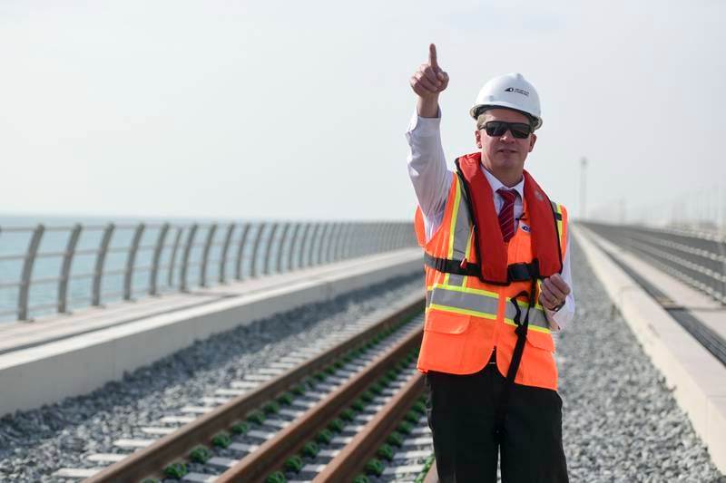 Adriaan Wolhuter, director of engineering at Etihad Rail. He says it is one of the most complex and difficult bridges on the project. Khushnum Bhandari / The National
