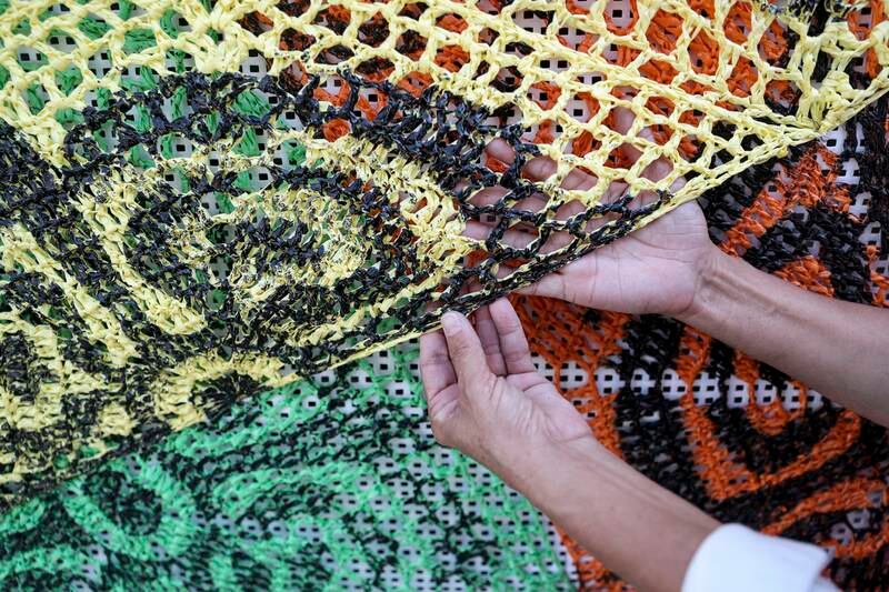 In 2019, with nearly 200 women from the crocheting association established in her village by Lorena Ron, they broke a world record for the longest crocheted canopy.