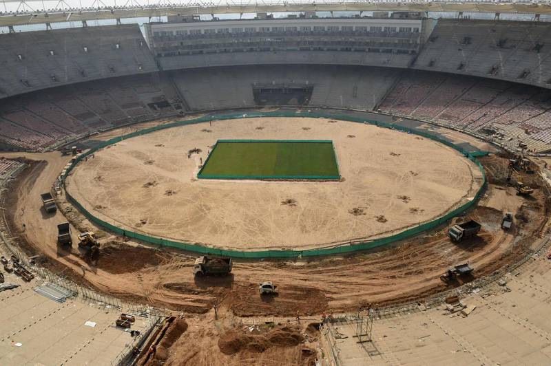 The new cricket stadium in Motera will have three different types of practice pitches. AFP