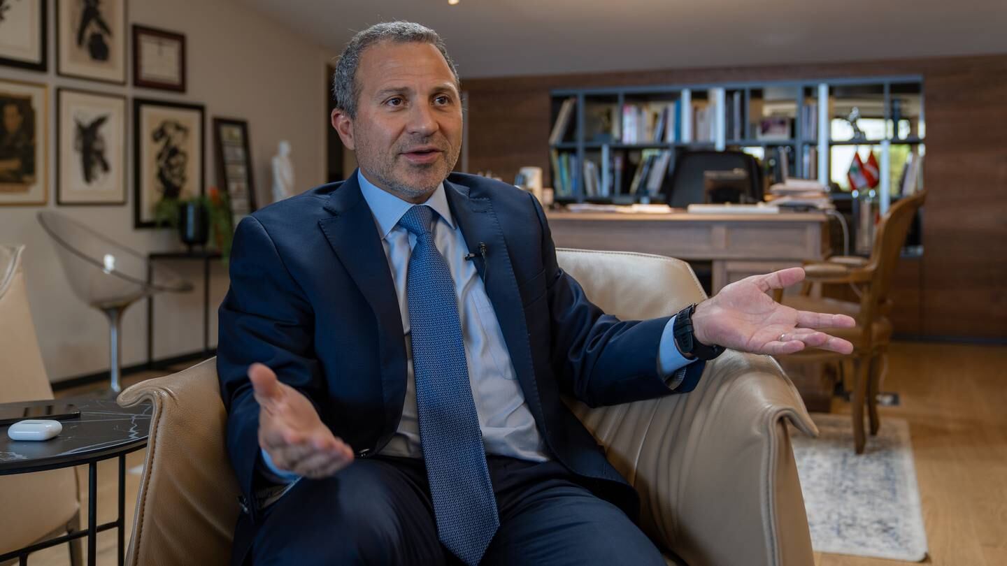 Gebran Bassil, leader of the Free Patriotic Movement, at his home in Mtaileb, Lebanon. Matt Kynaston / The National
