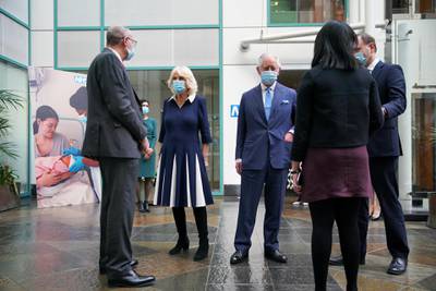 Prince Charles, Camilla. NHS England National Medical Director Stephen Powis and Chief Executive of the National Health Service in England Sir Simon Stevens are pictured during a visit at the Skipton House in London. Reuters