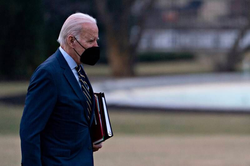 US President Joe Biden on the South Lawn of the White House on Wednesday.  EPA