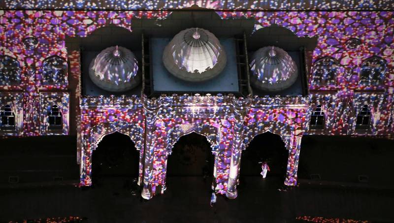 The Al Noor Mosque during the Sharjah Light Festival. EPA