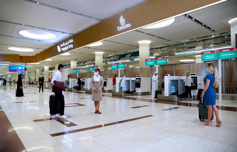Self-check in kiosk at Terminal 3, DXB. Courtesy Emirates 
