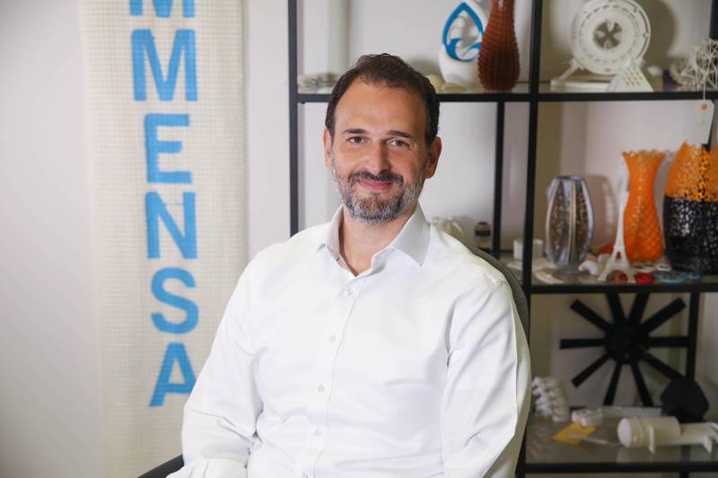 Fahmi Al Shawwa, founder and chief executive of Immensa, said his company is ready to produce 3D-printed spare parts for various industries to minimise the supply chain disruptions. Courtesy Immensa