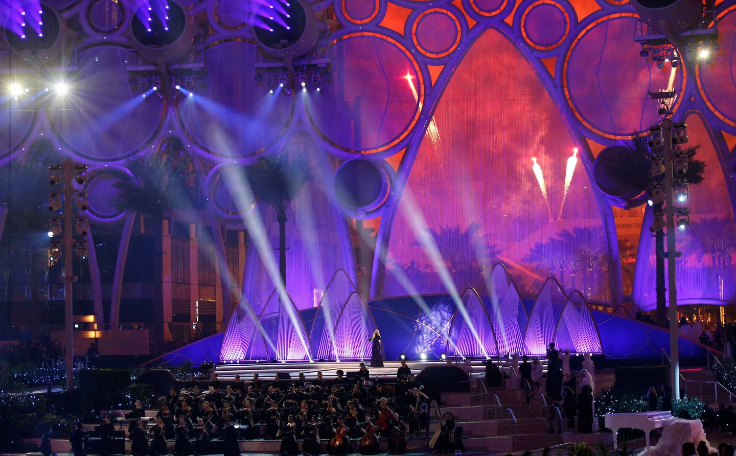 Christina Aguilera performs during the closing ceremony. EPA