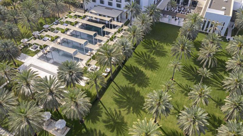 New palms trees have been planted at The Chedi Muscat. Courtesy GHM Hotels 