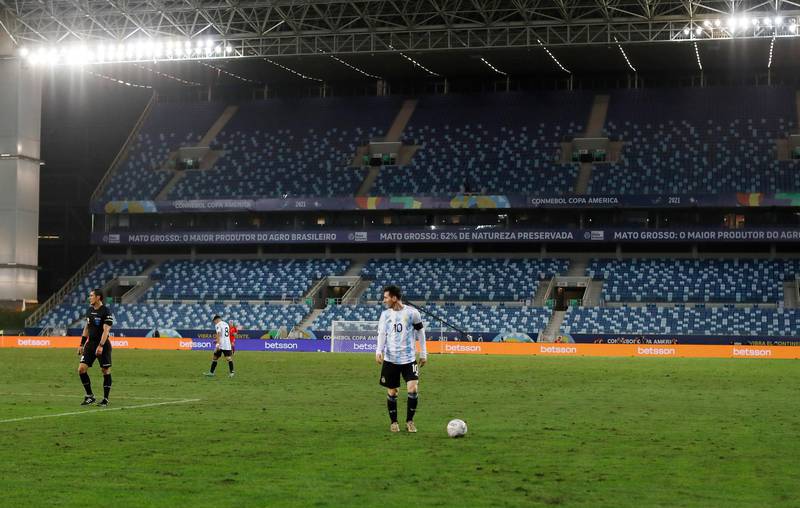 Argentina's Lionel Messi during the match. Reuters