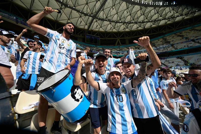 Argentina supporters in high spirits before kick-off. AFP