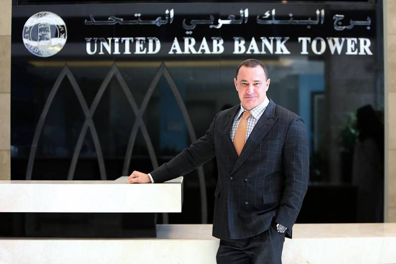 Paul Trowbridge, CEO of United Arab Bank at the UAB headquarters in Sharjah. Pawan Singh / The National