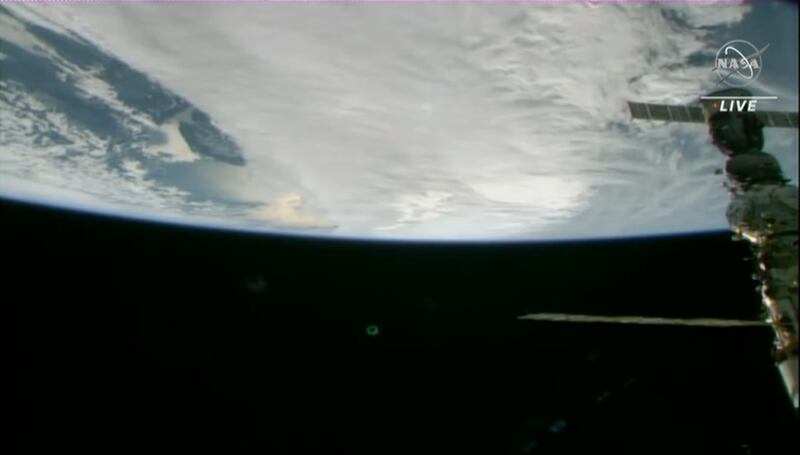 ISS cameras captured the passage of the storm.