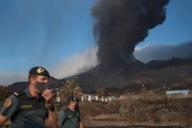 The erupting Cumbre Vieja volcano on the Spanish Canary Island of La Palma. AFP