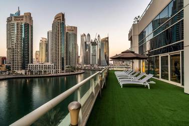 A spacious terrace overlooking Dubai Marina. Courtesy Allsopp & Allsopp