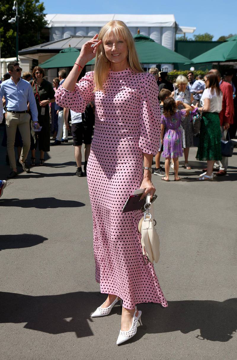 Joely Richardson on day four of the Wimbledon Championships at the All England Lawn Tennis and Croquet Club. PA