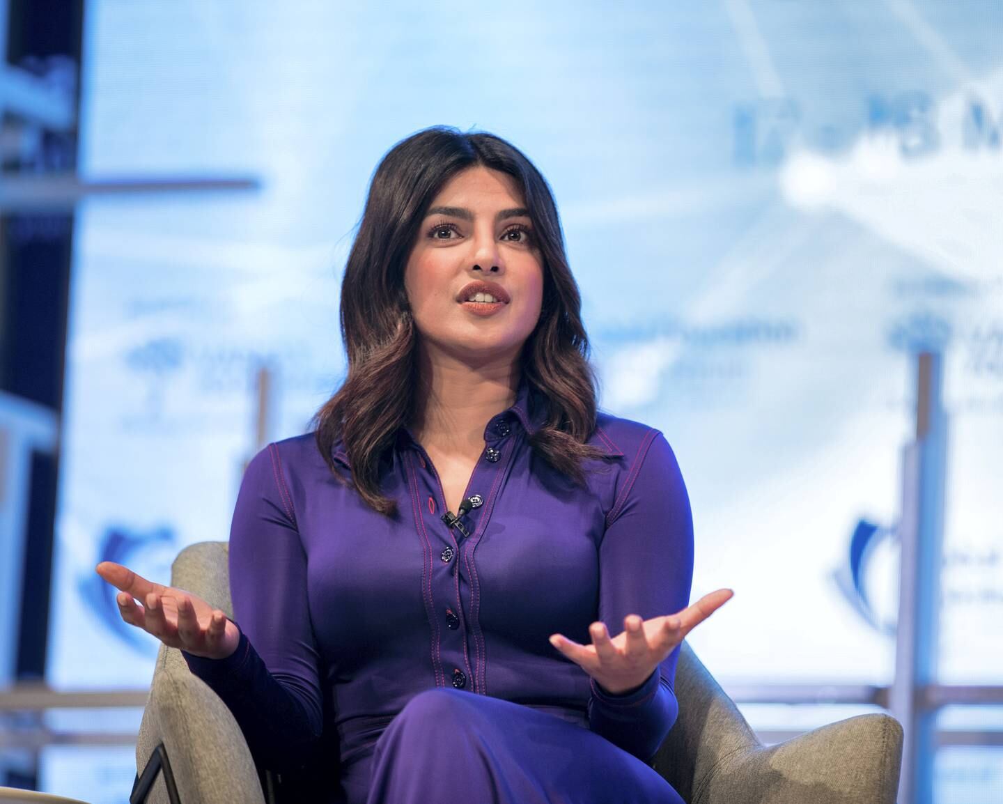 Dubai, UAE. March18, 2018.
 GESF Education Forum - Day 1. Priyanka Chopra participates in the talks.
Victor Besa / The National
National
Reporter:  Roberta Pennington