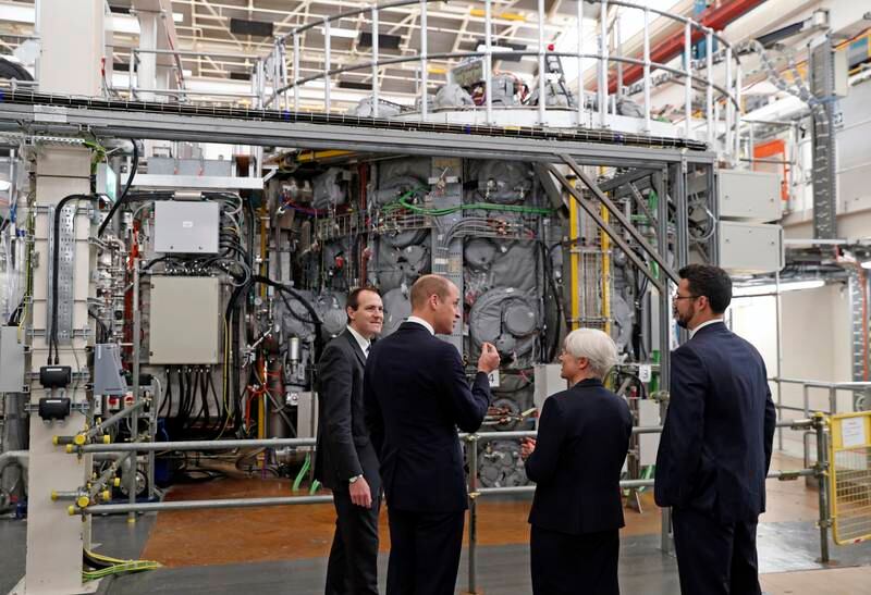 The Prince of Wales visits the Culham site, near Oxford. AP
