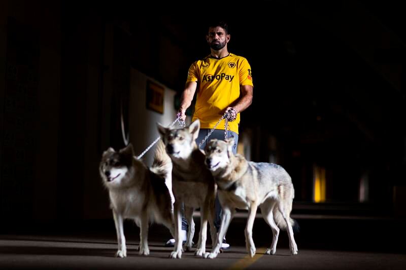 Wolves unveil new signing Diego Costa at Molineux. Getty