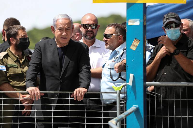 Israeli Prime Minister Benjamin Netanyahu visits Mount Meron, northern Israel, where fatalities were reported among the thousands of ultra-Orthodox Jews gathered at the tomb of a 2nd-century sage for annual commemorations that include all-night prayer and dance. Reuters