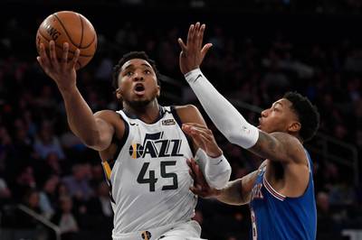 Utah Jazz guard Donovan Mitchell was the second NBA player to contract the virus.  The NBA season has been suspended.   AP Photo