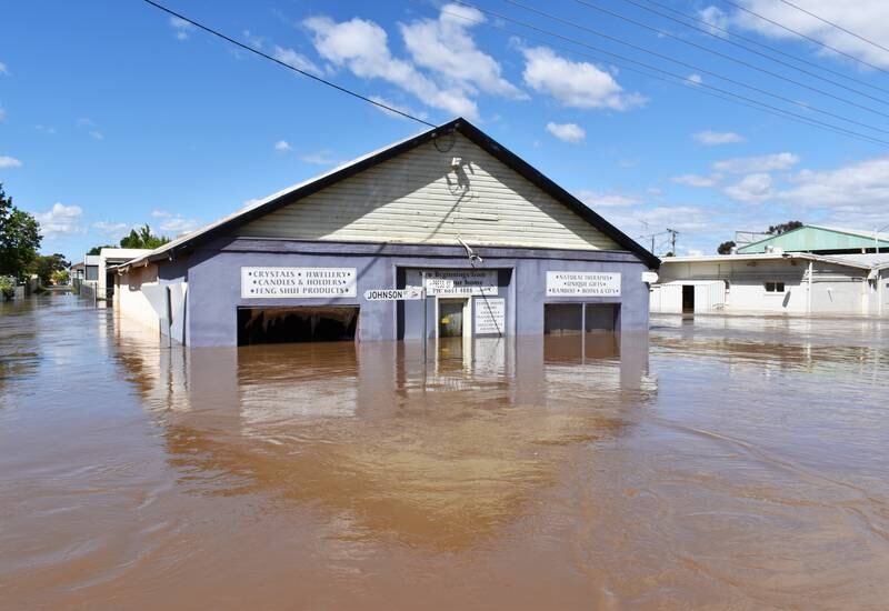Parts of the central business district under water at Forbes, New South Wales, Australia. EPA