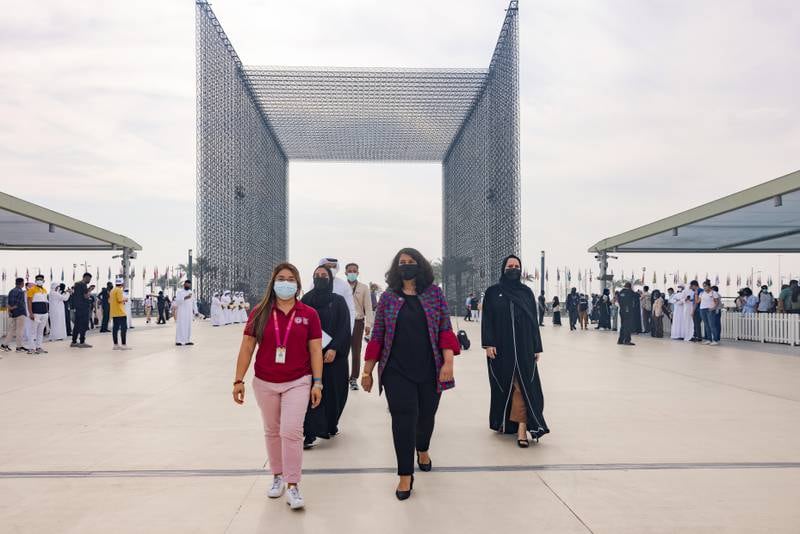 Visitors enter the Sustainability district. Photo: Expo 2020 Dubai