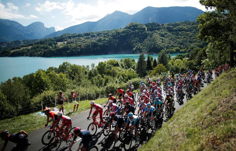 The peloton during Stage 4. Reuters