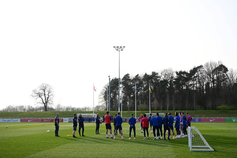 England players at St George's Park. AFP