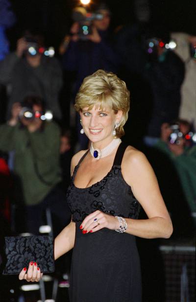 The princess attends a gala evening in aid of Cancer Research at Bridgewater House in London in 1995