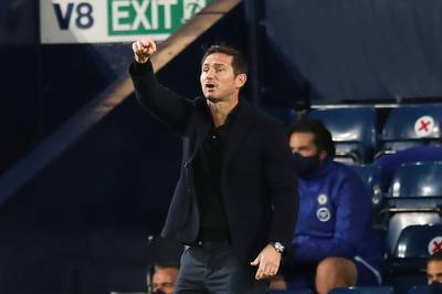 Chelsea manager Frank Lampard at the Hawthorns. AP