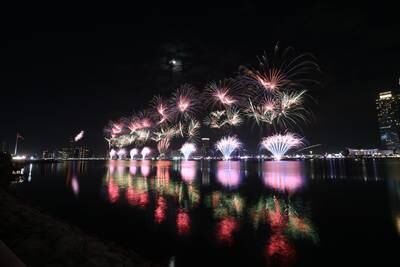 Corniche in Abu Dhabi Fireworks welcoming the New Year 2024,  Ruel Pableo for The National