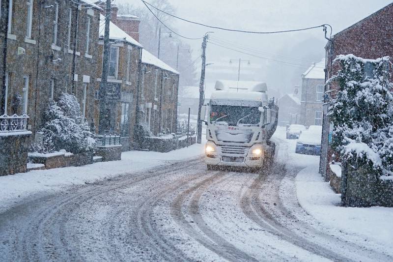 Heavy snow in Lanchester, Co Durham, as an Arctic blast grips the UK. PA