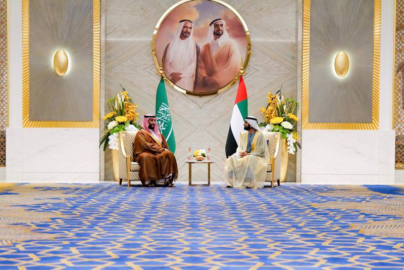 Sheikh Mohammed bin Rashid, Vice President and Ruler of Dubai, with Crown Prince of Saudi Arabia Mohamed bin Salman. Dubai Media Office