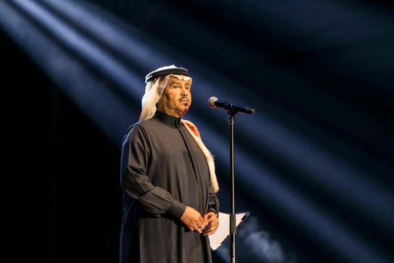 DUBAI, UNITED ARAB EMIRATES, Jan 17, 2015. Mohammed Abdo performing in Dubai Shopping Festival Nights at Dubai Media City Ampitheatre. Photo: Reem Mohammed / The National  *** Local Caption ***  RM_20150117_DSFNIGHTS_017.JPG