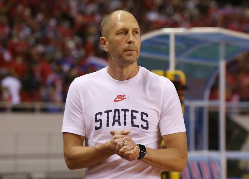 US manager Gregg Berhalter during the qualifier in Costa Rica. Reuters