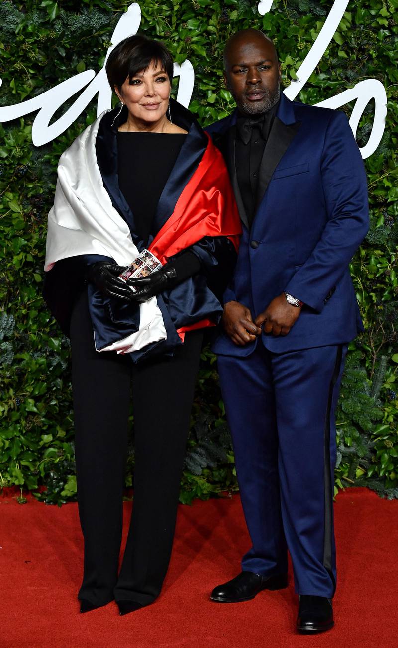 Kris Jenner, left, poses on the red carpet with Corey Gamble. AFP