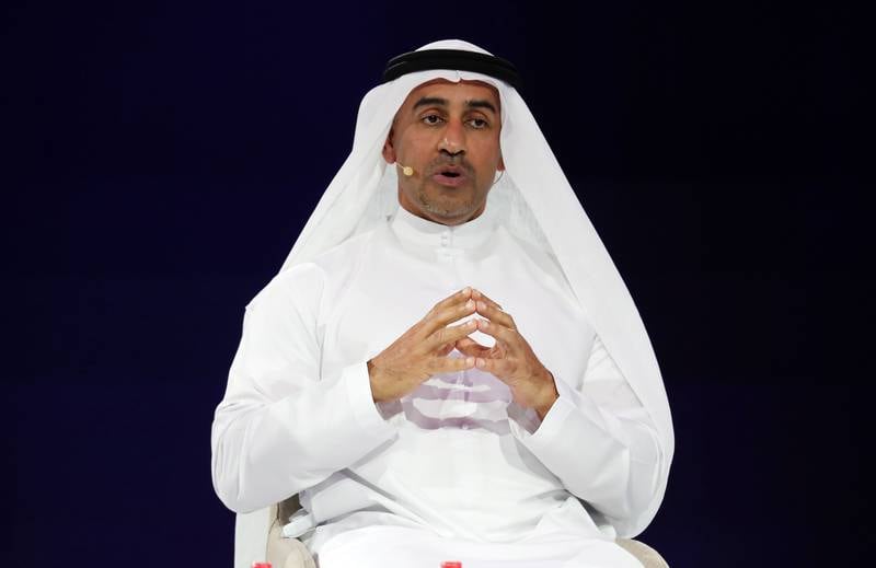 DUBAI, UNITED ARAB EMIRATES , Feb 17 – 2020 :- ABDULLA NASSER LOOTAH, Director General of Federal Competitiveness and Statistics Authority speaking at the session on ‘ACHIEVING 2030’S SDGS: WOMEN’S ENGAGEMENT’ at the Global Women’s Forum Dubai held at Madinat Jumeirah in Dubai. (Pawan Singh / The National) For News. Story by Patrick