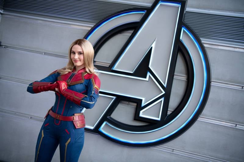 Recruits can expect to meet Captain Marvel at the Avengers Campus Training Centre. Photo: Derek Lee/Disneyland Resort