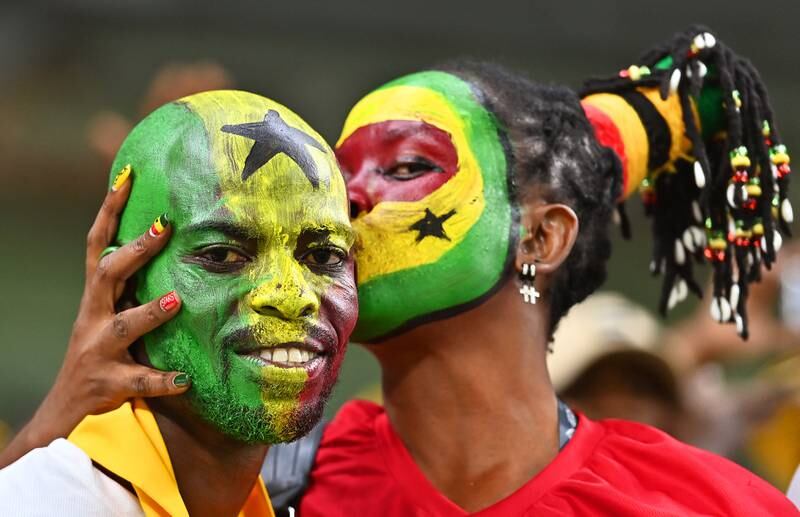 Ghana's fans are full of energy and spirit before kick-off. EPA