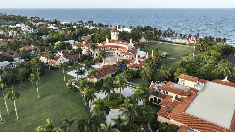 An aerial view of Donald Trump's Mar-a-Lago estate. AP