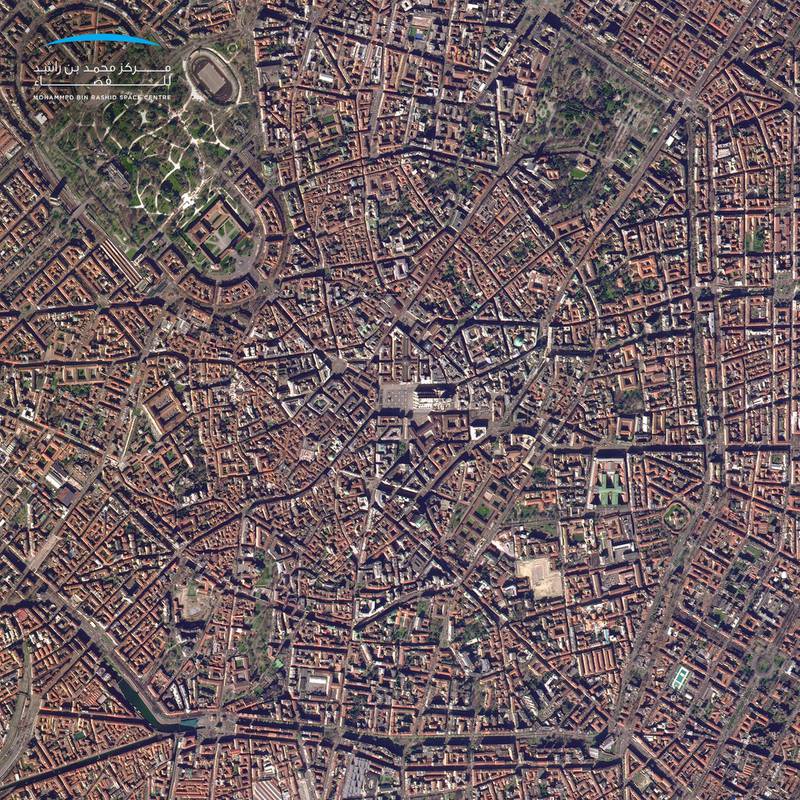 Milan from space as taken by KhalifaSat. Courtesy MBRSC