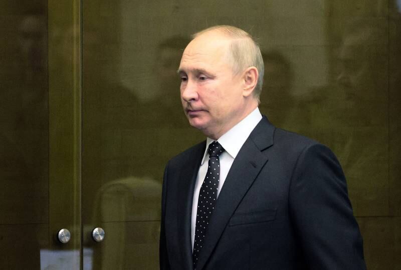 Russian President Vladimir Putin visited a military headquarters at an undisclosed location. EPA