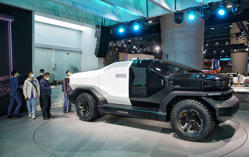 The IAT T-Mad concept pickup truck at the Guangzhou International Automobile Exhibition in southern China. AFP