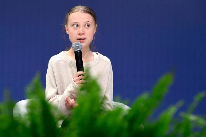 Swedish climate activist Greta Thunberg participates in a conversation with leading climate scientists during the event "Unite behind the science" within the UN Climate Change Conference COP25 at the 'IFEMA - Feria de Madrid' exhibition centre, in Madrid, on December 10, 2019. AFP